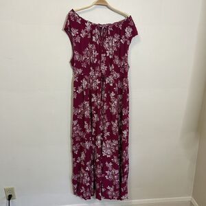 Torrid Berry Floral Challis Slit Maxi Dress 3X Plus